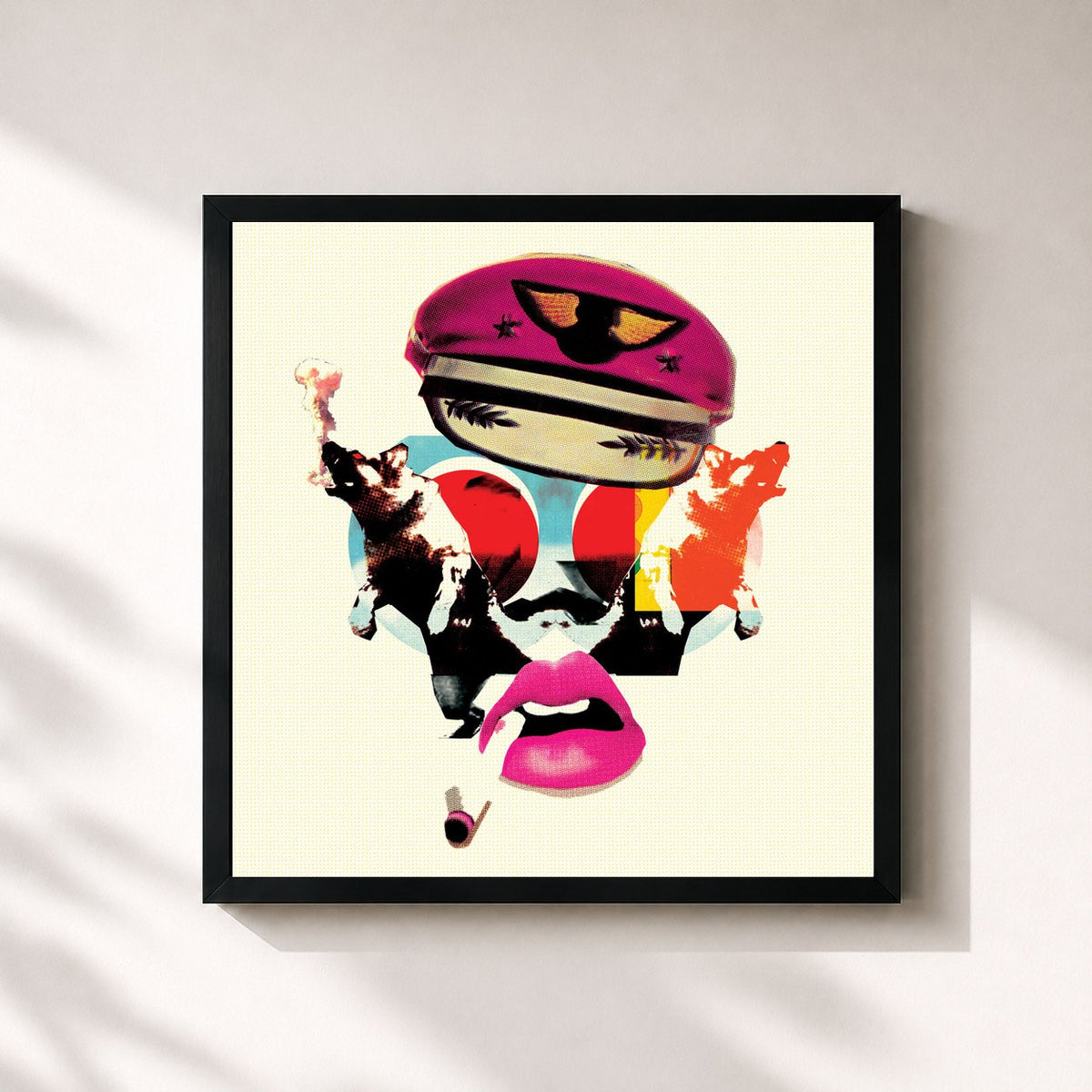 #noir Tableau carré de l'album Always Outnumbered, Never Outgunned de The Prodigy, cadre noir 32x32 cm
