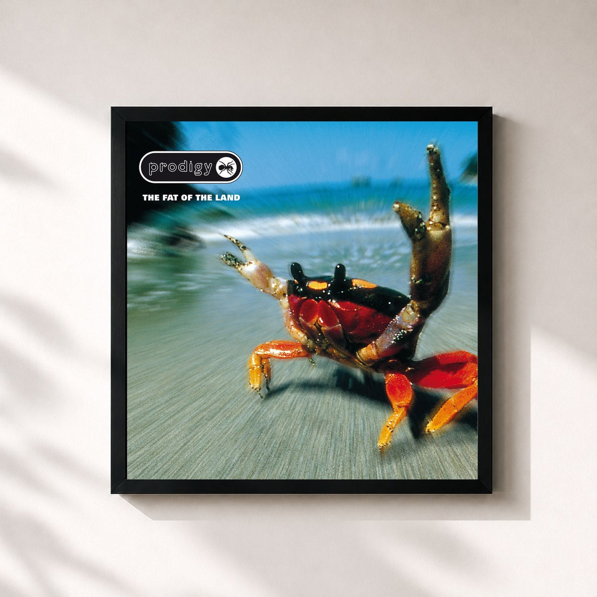 #noir Tableau carré de l'album The Fat of the Land de The Prodigy, cadre noir 32x32 cm