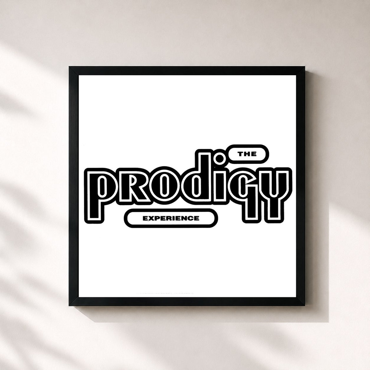 #noir Tableau carré de l'album Experience de The Prodigy, cadre noir 32x32 cm