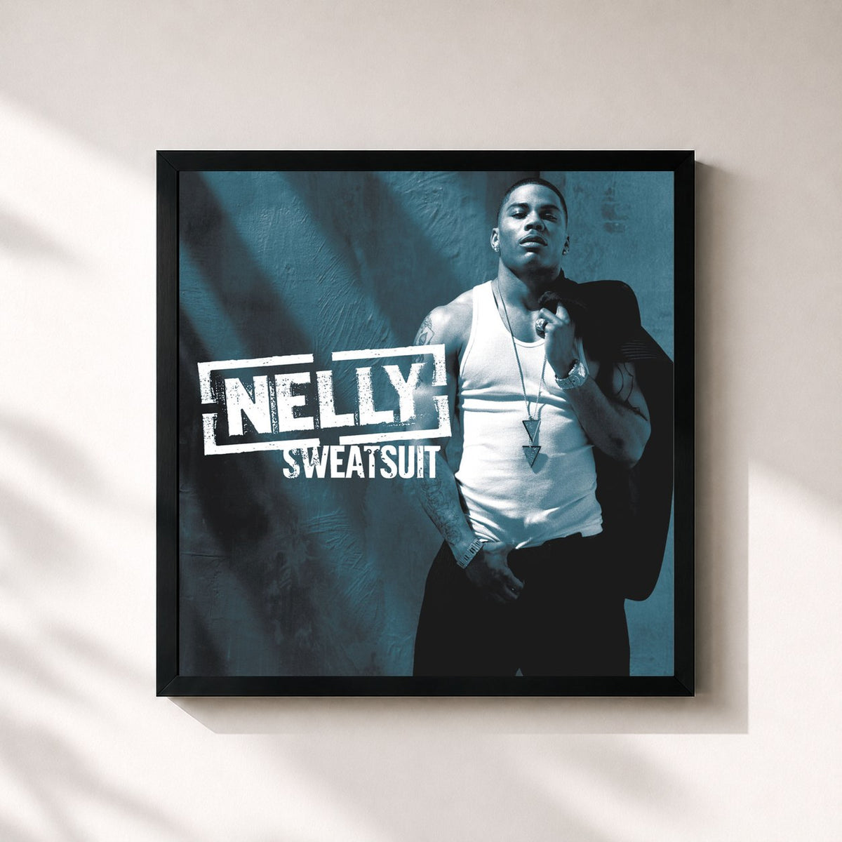 #noir Sweatsuit di Nelly in stampa quadrata incorniciata, cornice nera 32x32 cm