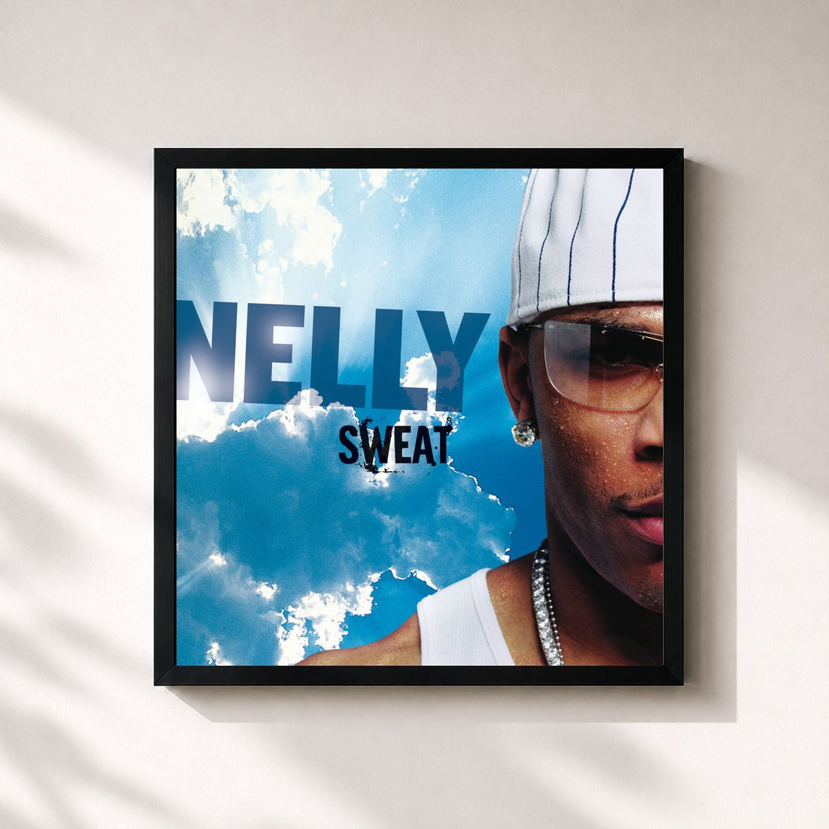 #noir Sweat di Nelly in stampa quadrata incorniciata, cornice nera 32x32 cm