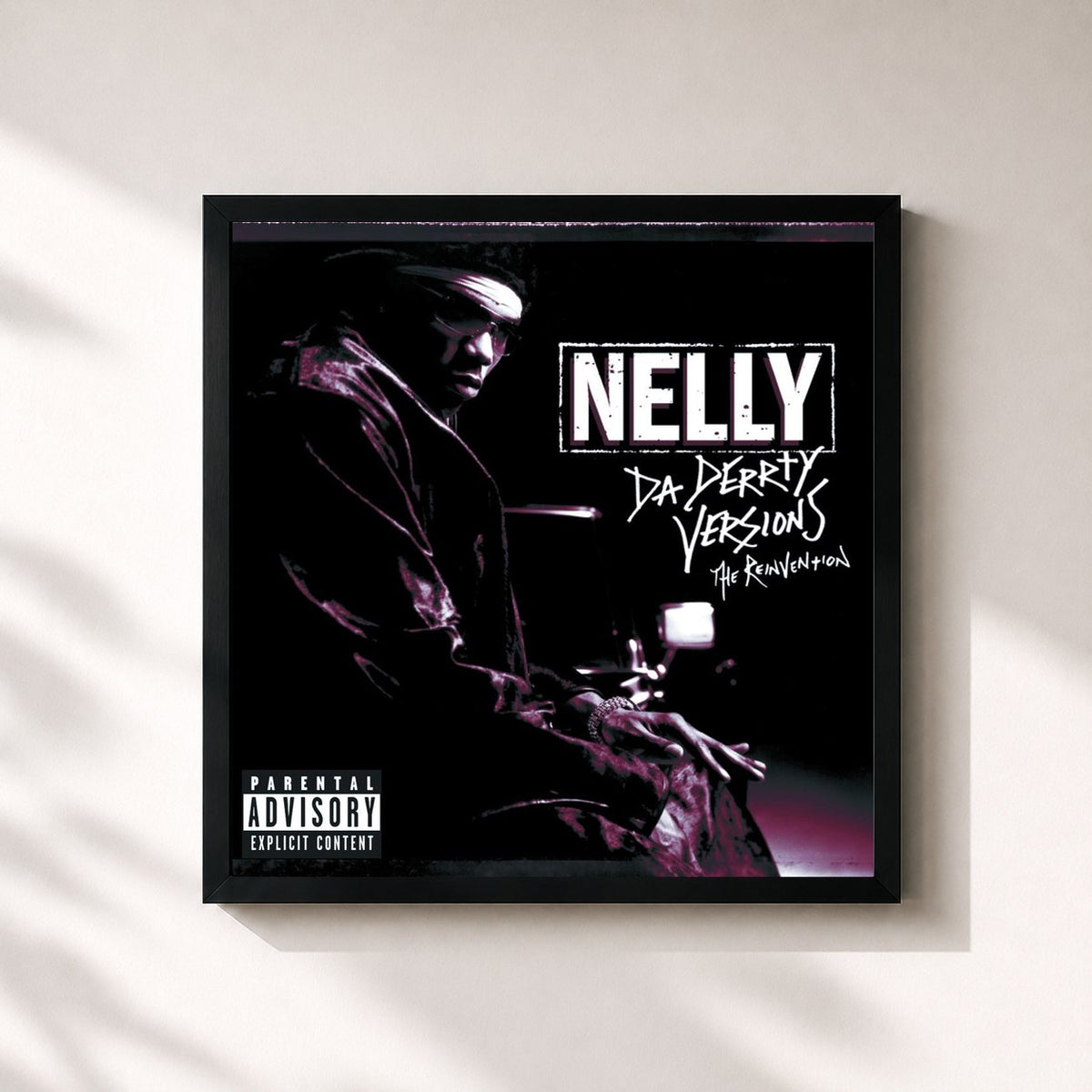 #noir Da Derrty Versions: The Re-invention di Nelly in stampa quadrata incorniciata, cornice nera 32x32 cm