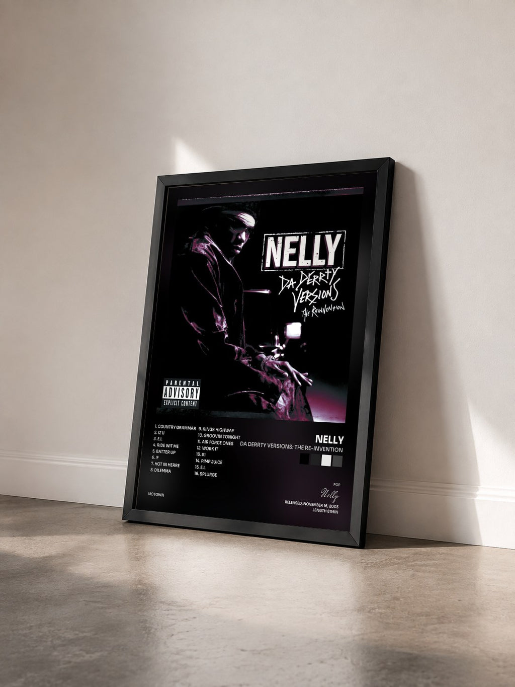 #noir Da Derrty Versions: The Re-invention di Nelly in stampa incorniciata vista di tre quarti, cornice nera