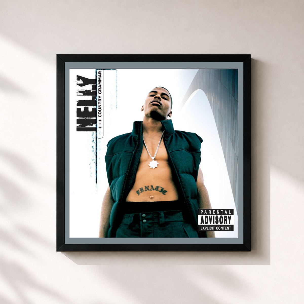 #noir Country Grammar (Deluxe Edition) di Nelly in stampa quadrata incorniciata, cornice nera 32x32 cm