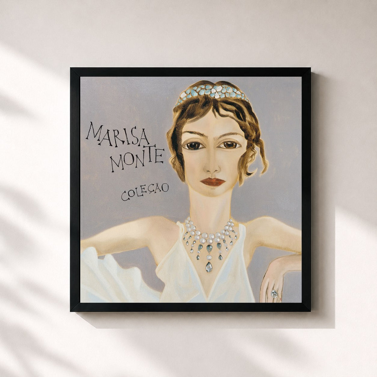 #noir Tableau carré de l'album Coleção de Marisa Monte, cadre noir 32x32 cm