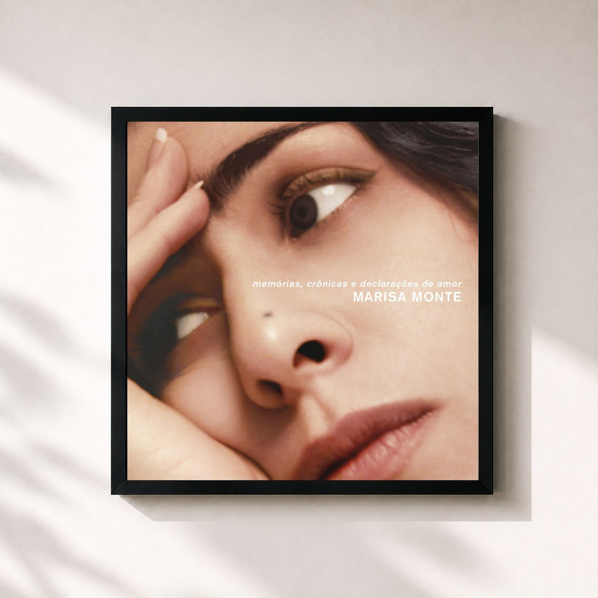 #noir Tableau carré de l'album Memórias, Crônicas e Declarações de Amor de Marisa Monte, cadre noir 32x32 cm