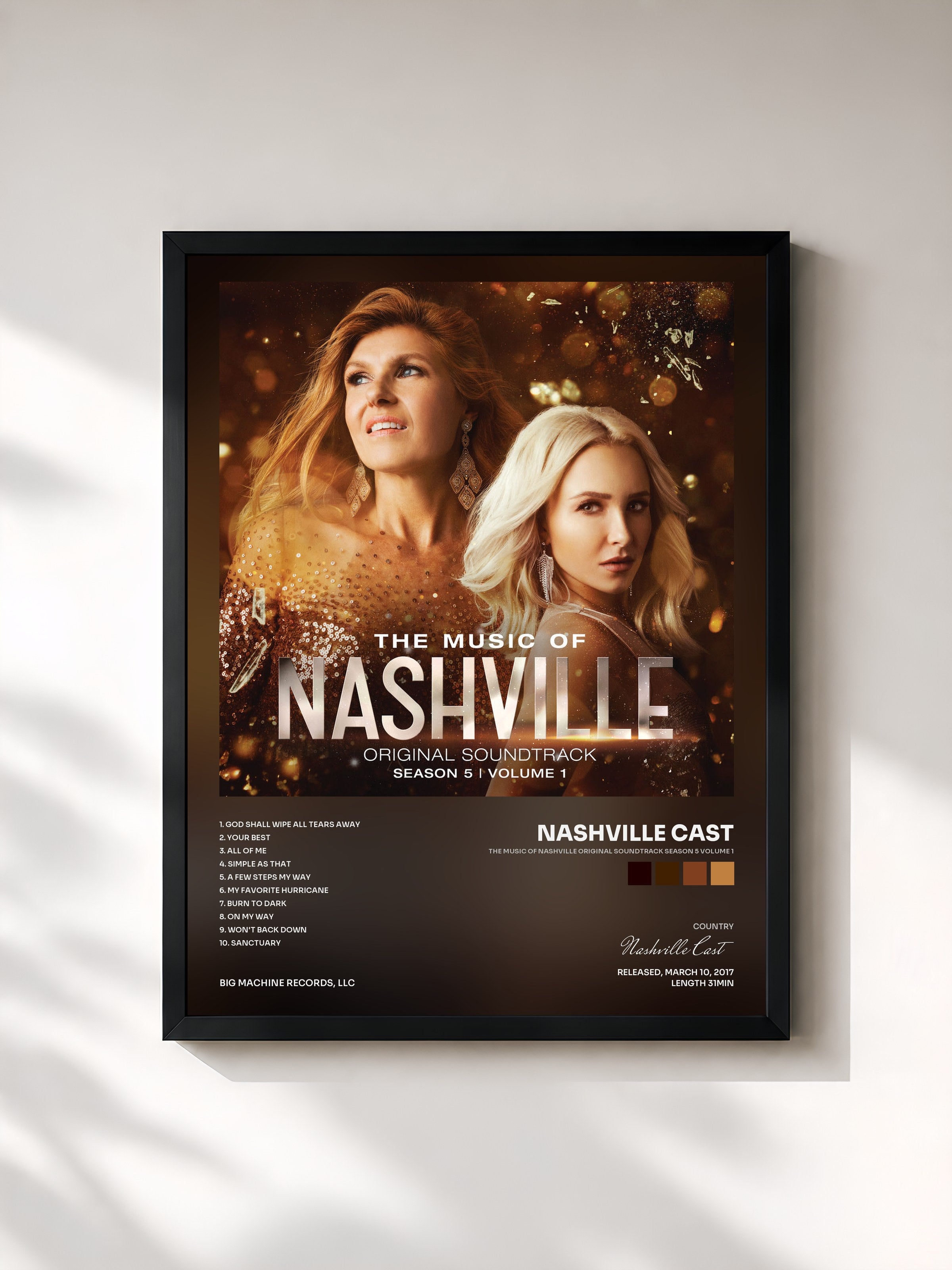 #noir Tableau de l'album The Music Of Nashville Original Soundtrack Season 5 Volume 1 de Nashville Cast, cadre noir, imprimé et encadré en France