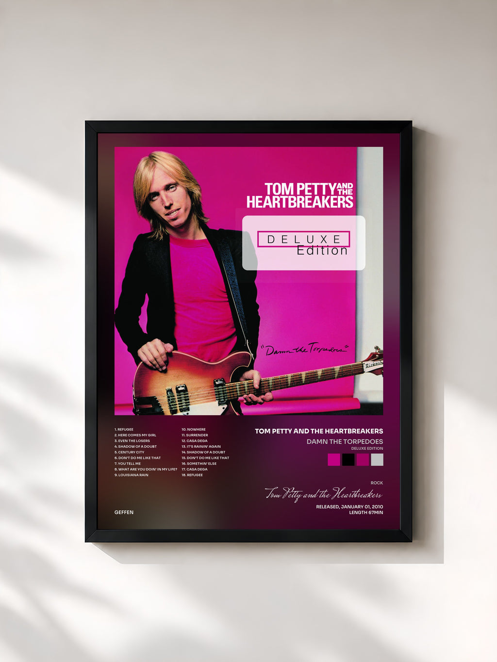 #noir Tableau de l'album Damn The Torpedoes (Deluxe Edition) de Tom Petty and the Heartbreakers, cadre noir, imprimé et encadré en France