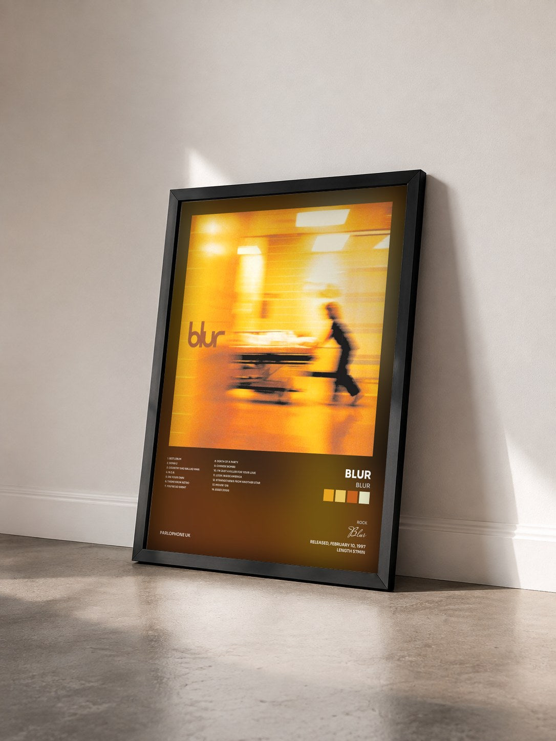 #noir Tableau de l'album Blur de Blur vu de trois quarts, cadre noir