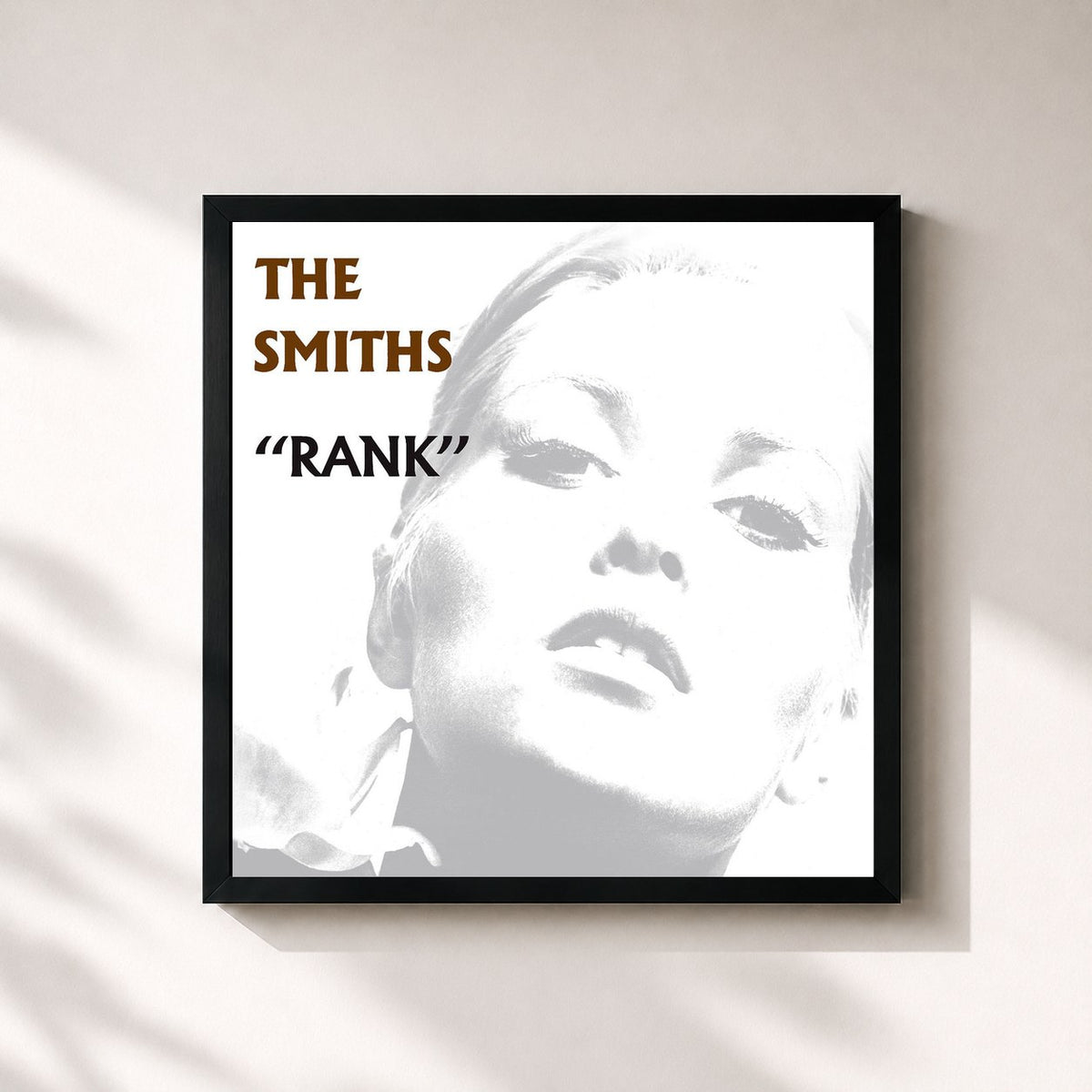 #noir Rank von The Smiths als quadratischer Kunstdruck, schwarzer Rahmen 32x32 cm