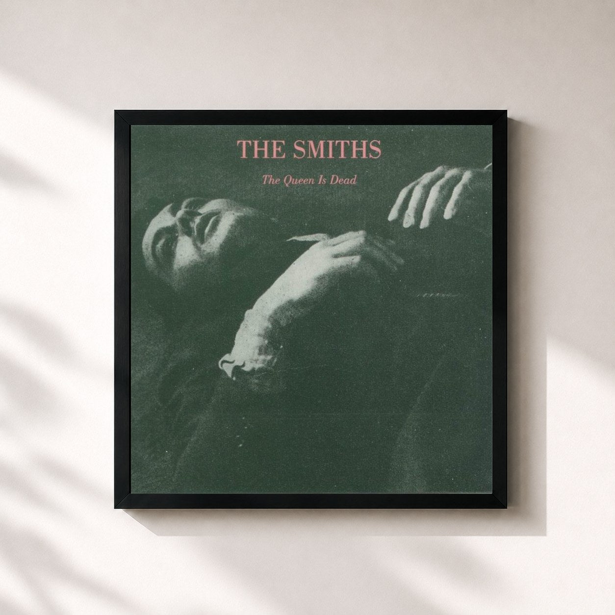#noir Tableau carré de l'album The Queen Is Dead de The Smiths, cadre noir 32x32 cm