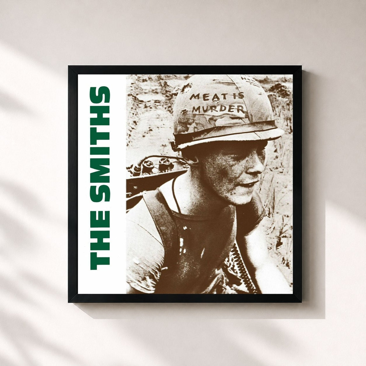 #noir Meat Is Murder von The Smiths als quadratischer Kunstdruck, schwarzer Rahmen 32x32 cm