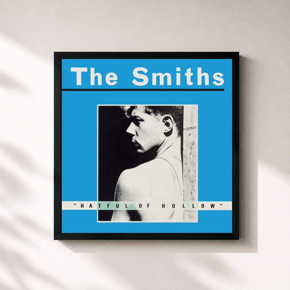 #noir Hatful of Hollow von The Smiths als quadratischer Kunstdruck, schwarzer Rahmen 32x32 cm