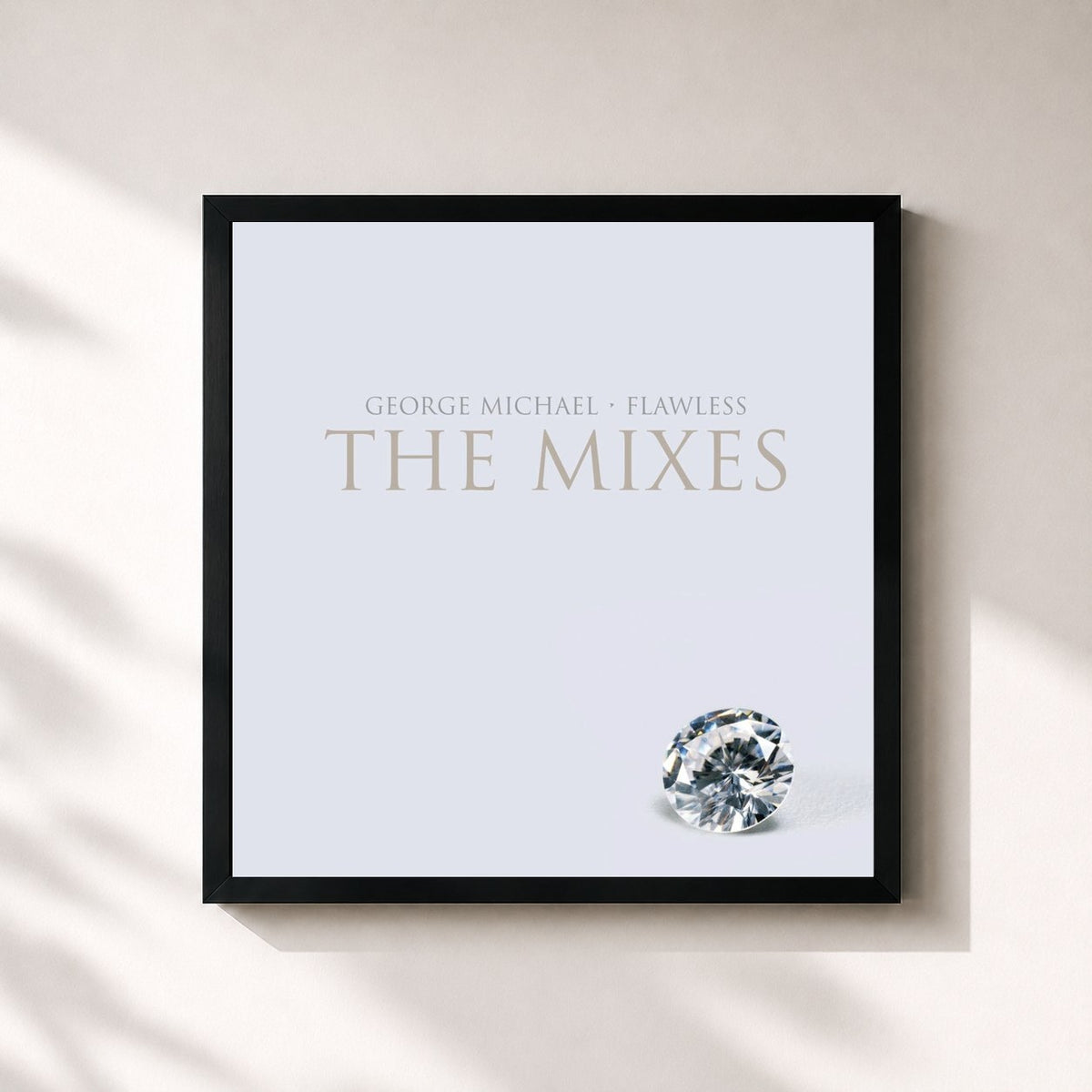 #noir Tableau carré de l'album Flawless (Go to the City) de George Michael, cadre noir 32x32 cm