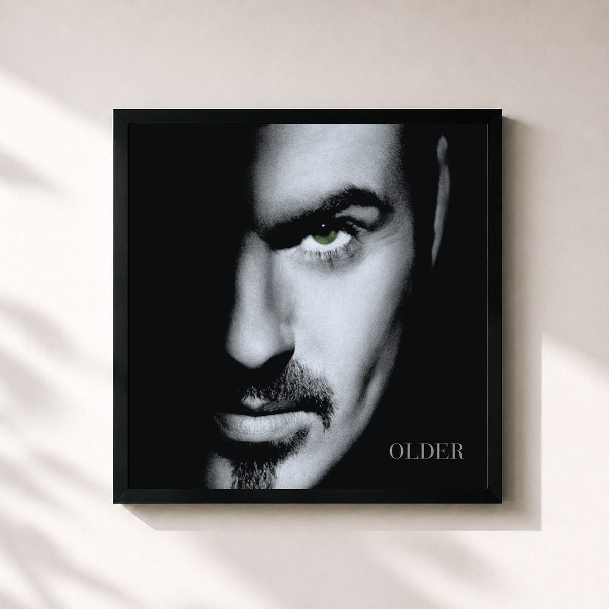 #noir Tableau carré de l'album Older de George Michael, cadre noir 32x32 cm