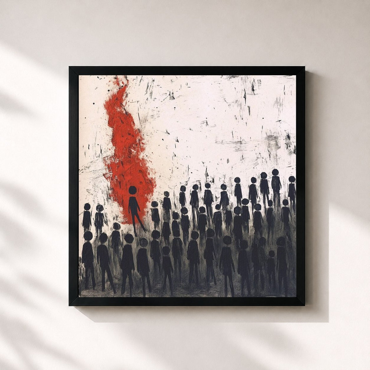 #noir Tableau carré de l'album Alienation de Three Days Grace, cadre noir 32x32 cm