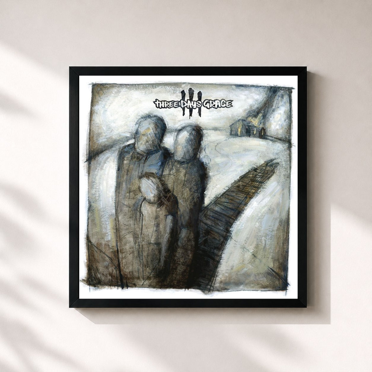 #noir Tableau carré de l'album Three Days Grace (Expanded Edition) de Three Days Grace, cadre noir 32x32 cm