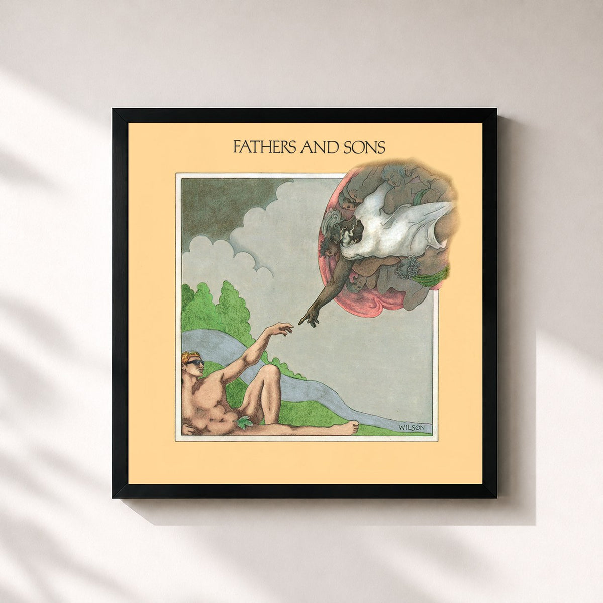 #noir Fathers And Sons (Expanded Edition) di Muddy Waters in stampa quadrata incorniciata, cornice nera 32x32 cm