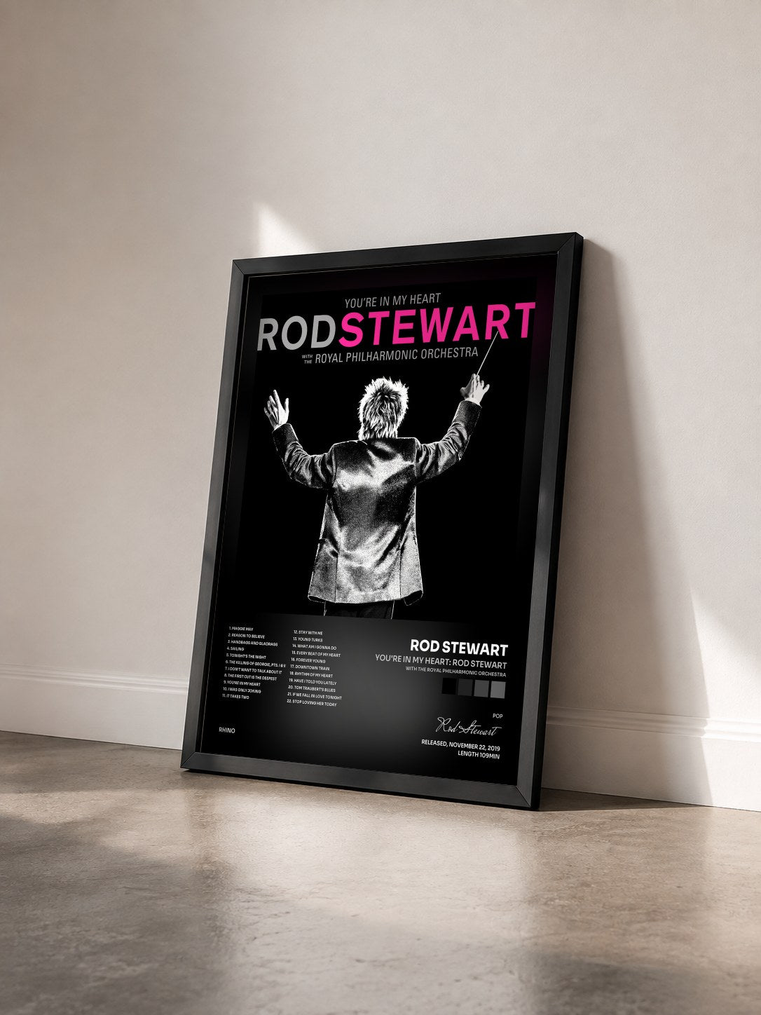 #noir You're In My Heart: Rod Stewart (with The Royal Philharmonic Orchestra) de Rod Stewart en lámina enmarcada vista de tres cuartos, marco negro