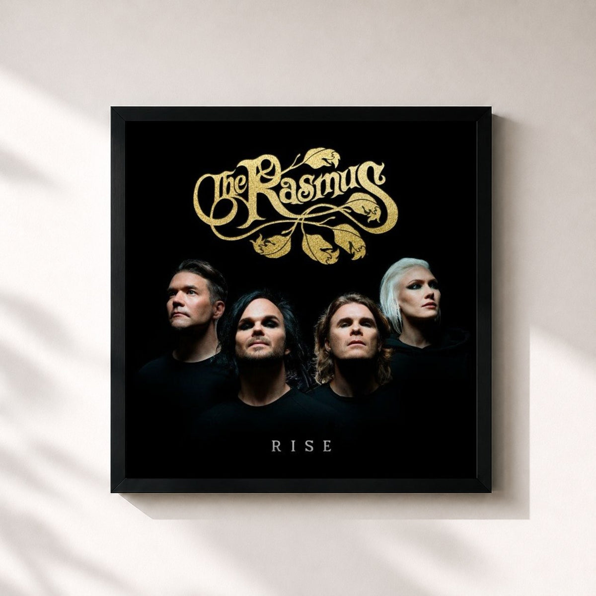 #noir Tableau carré de l'album Rise de The Rasmus, cadre noir 32x32 cm