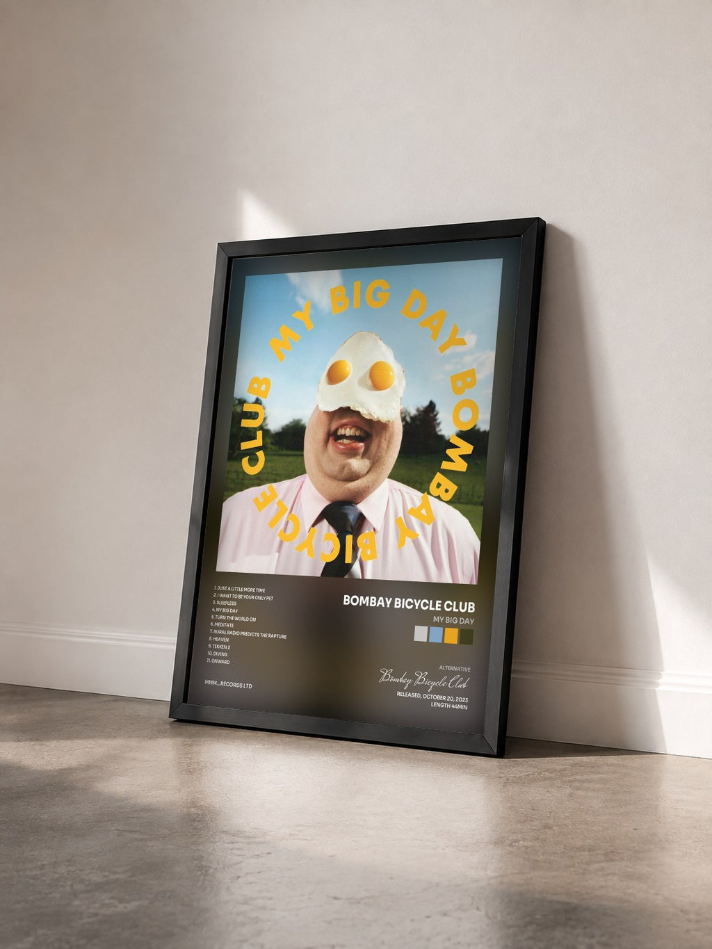 #noir Tableau de l'album My Big Day de Bombay Bicycle Club vu de trois quarts, cadre noir