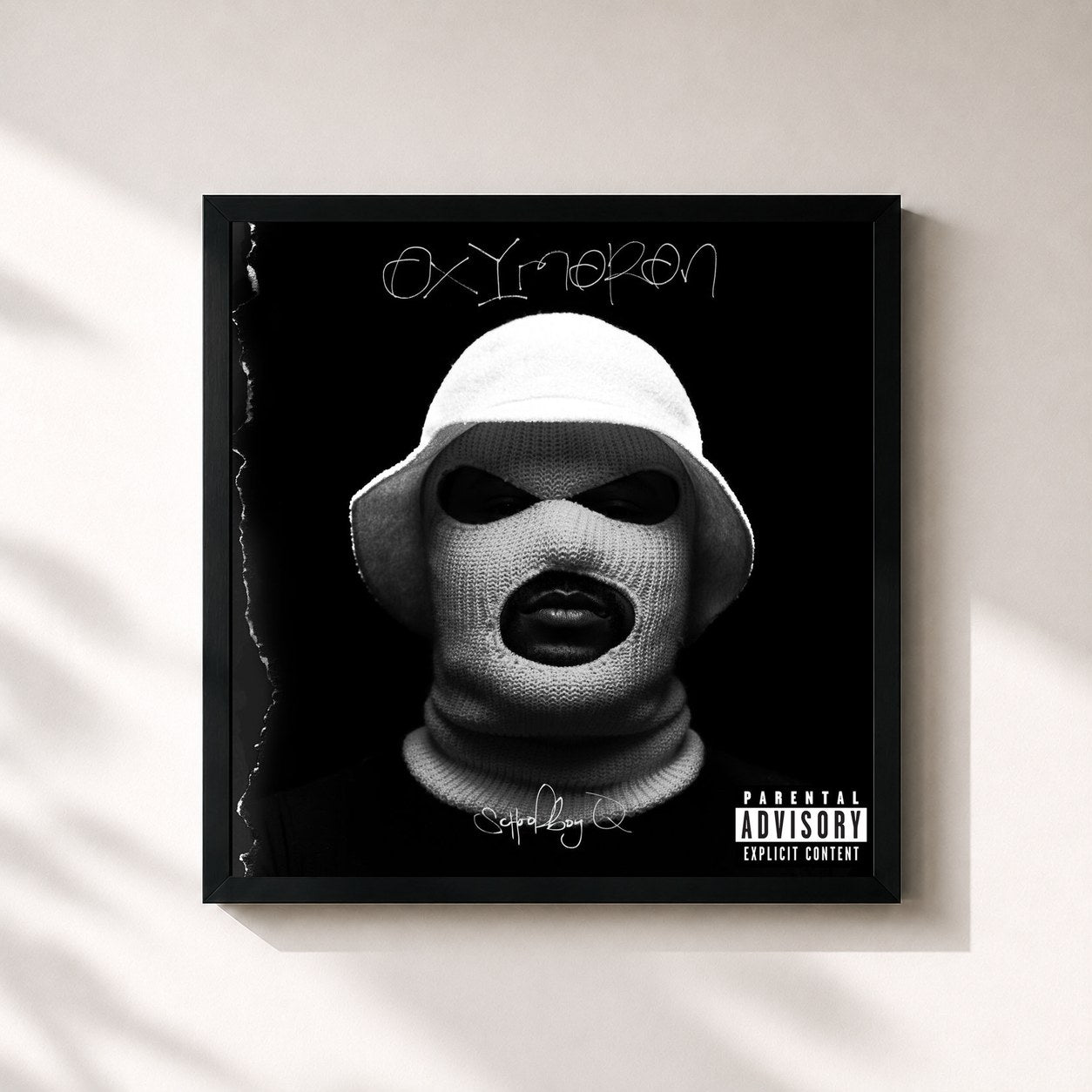 #noir Oxymoron (Deluxe) de Schoolboy Q en lámina cuadrada enmarcada, marco negro de 32x32 cm