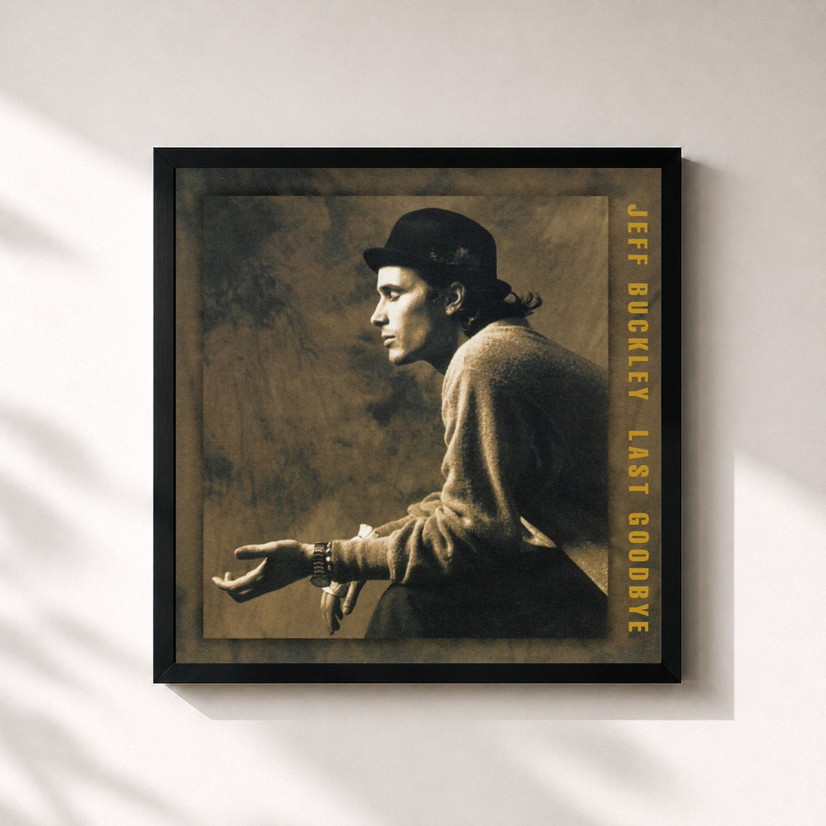 #noir Tableau carré de l'album Last Goodbye EP de Jeff Buckley, cadre noir 32x32 cm