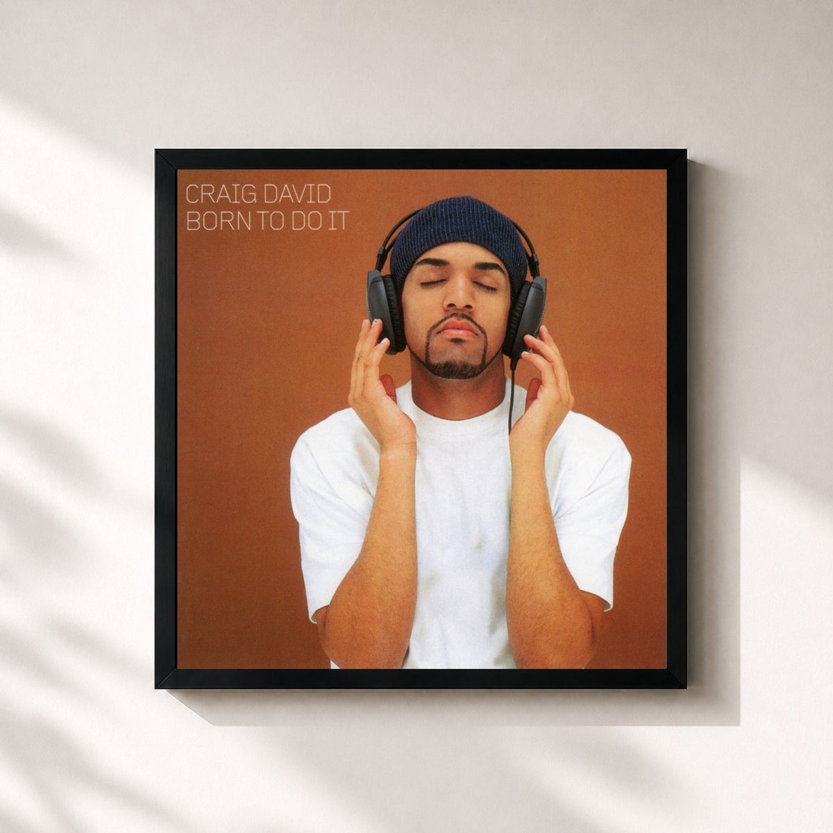 #noir Tableau carré de l'album Born to Do It de Craig David, cadre noir 32x32 cm