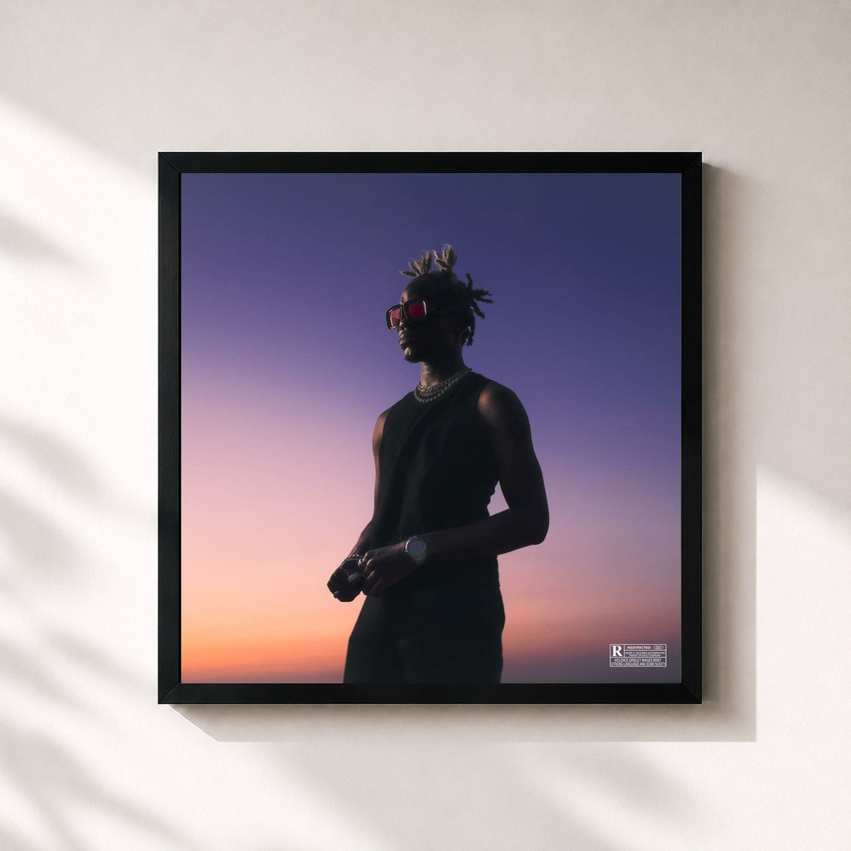 #noir FAREWELL von Prototype als quadratischer Kunstdruck, schwarzer Rahmen 32x32 cm