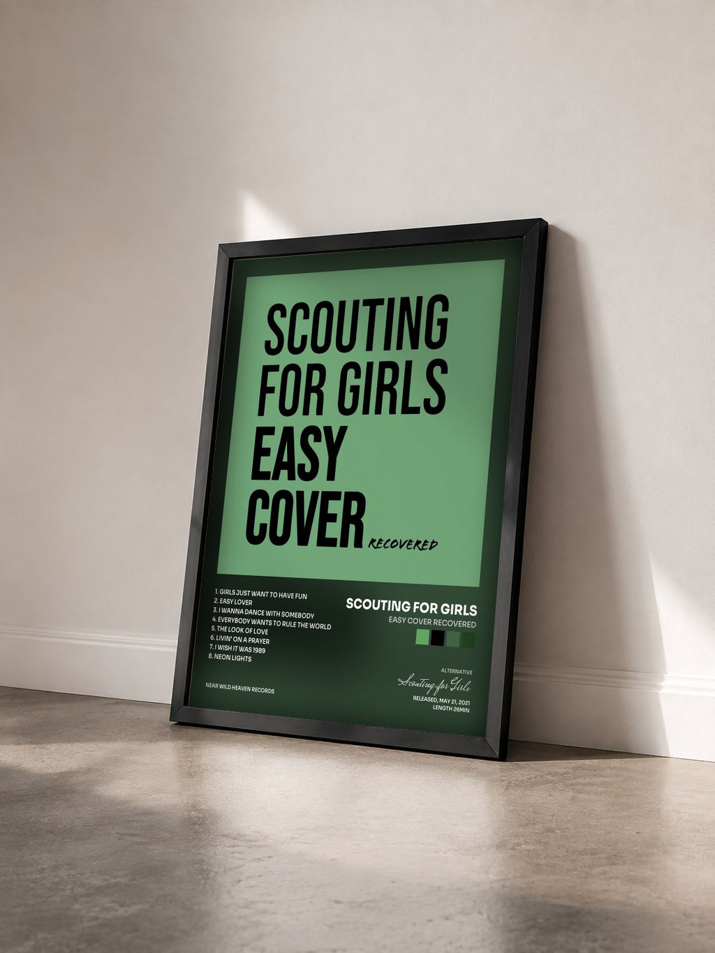 #noir Tableau de l'album Easy Cover ReCoVeReD de Scouting for Girls vu de trois quarts, cadre noir