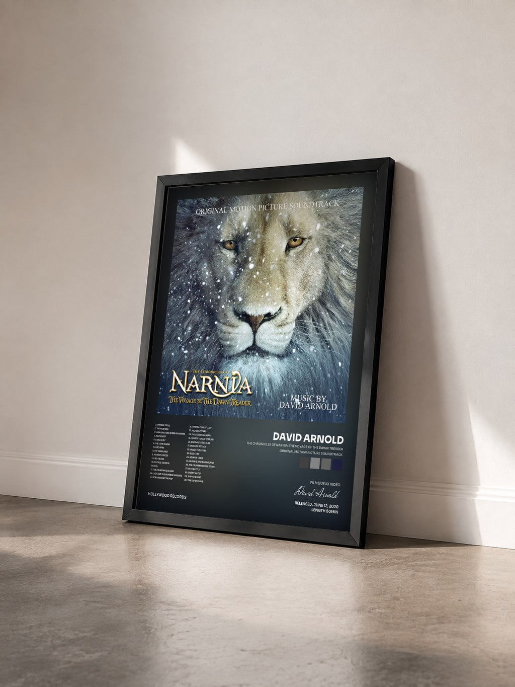 #noir The Chronicles of Narnia: The Voyage of the Dawn Treader (Original Motion Picture Soundtrack) de David Arnold en lámina enmarcada vista de tres cuartos, marco negro