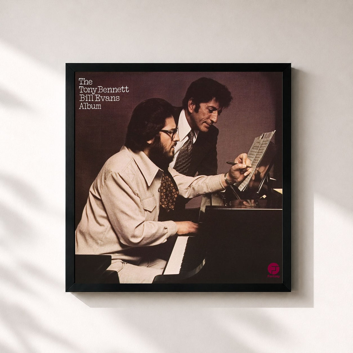 #noir Tableau carré de l'album The Tony Bennett / Bill Evans Album (Expanded Edition) de Tony Bennett, cadre noir 32x32 cm
