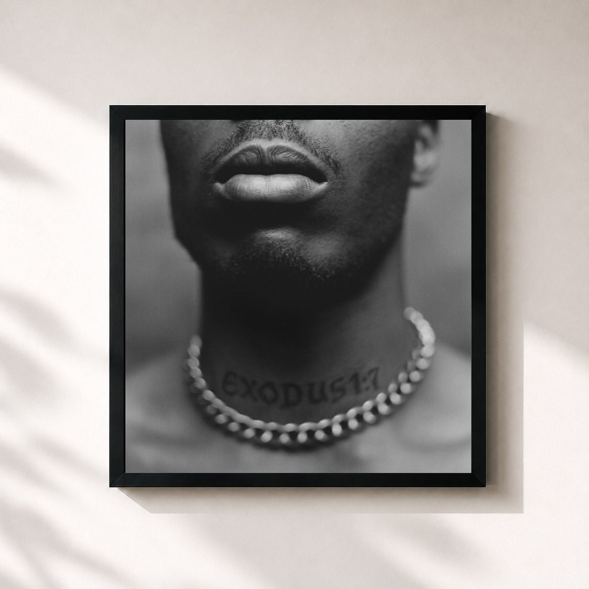#noir Tableau carré de l'album Exodus de DMX, cadre noir 32x32 cm