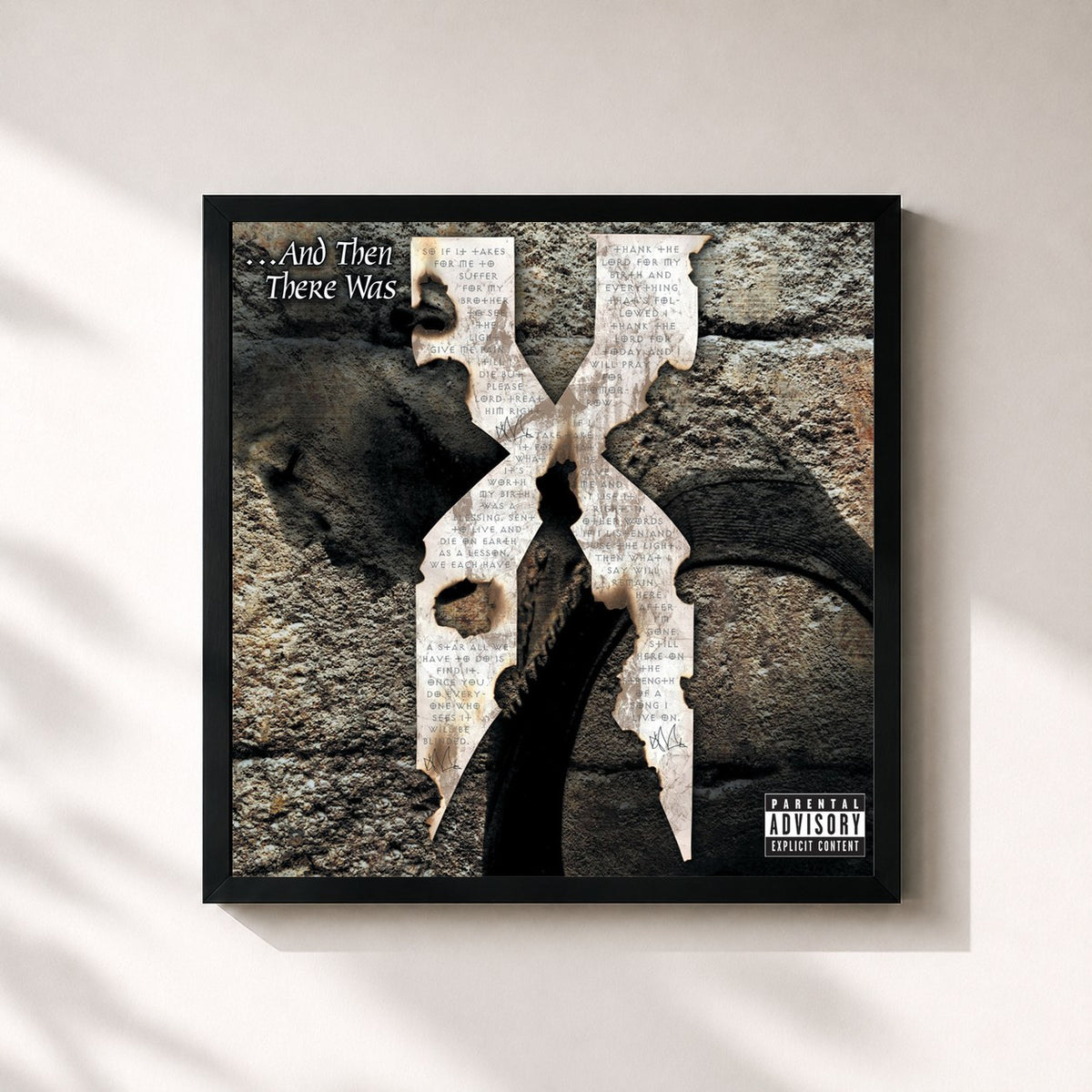 #noir Tableau carré de l'album ...And Then There Was X de DMX, cadre noir 32x32 cm