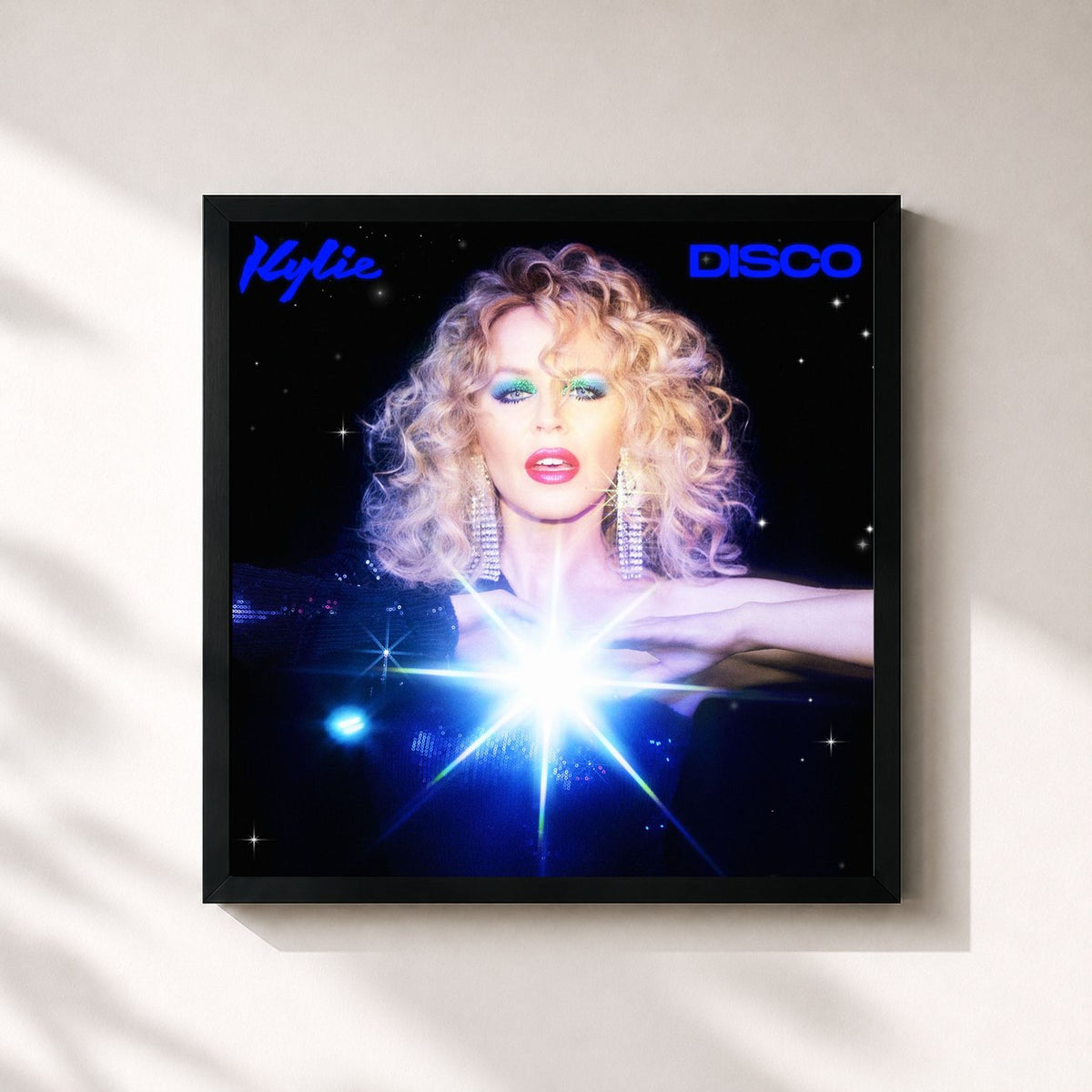 #noir Tableau carré de l'album DISCO (Deluxe) de Kylie Minogue, cadre noir 32x32 cm