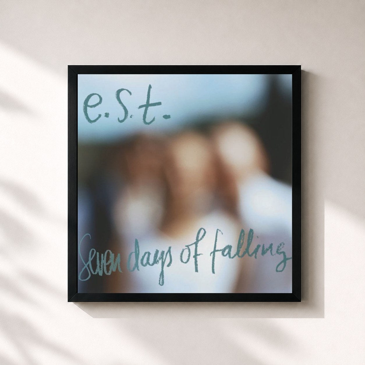 #noir Tableau carré de l'album Seven Days of Falling de Esbjörn Svensson Trio, cadre noir 32x32 cm