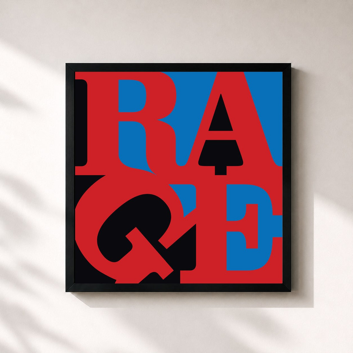 #noir Tableau carré de l'album Renegades de Rage Against the Machine, cadre noir 32x32 cm