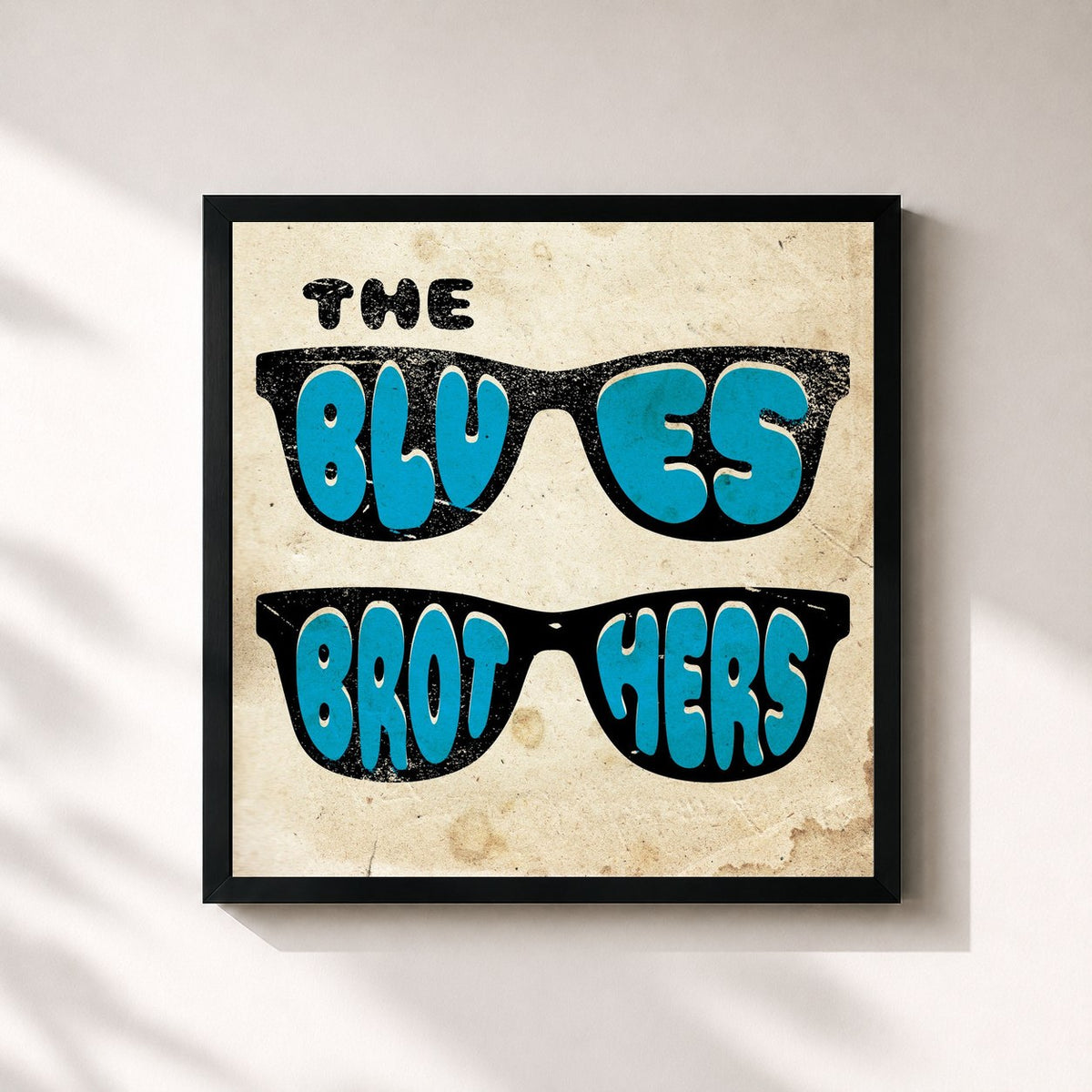 #noir The Blues Brothers by The Blues Brothers as a square framed art print, black 32x32 cm frame