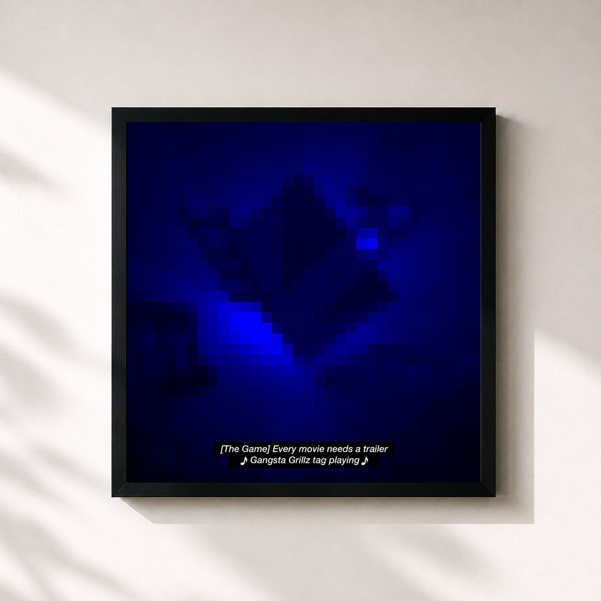 #noir Tableau carré de l'album Gangsta Grillz: Every Movie Needs A Trailer de The Game, cadre noir 32x32 cm