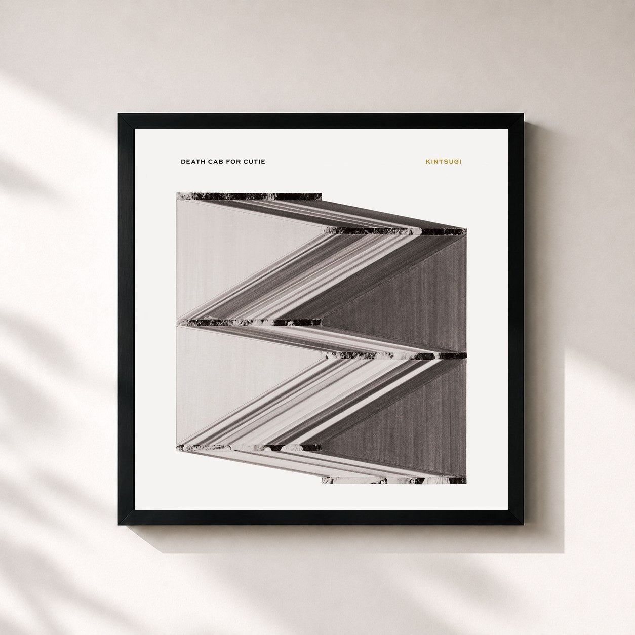 #noir Tableau carré de l'album Kintsugi de Death Cab for Cutie, cadre noir 32x32 cm