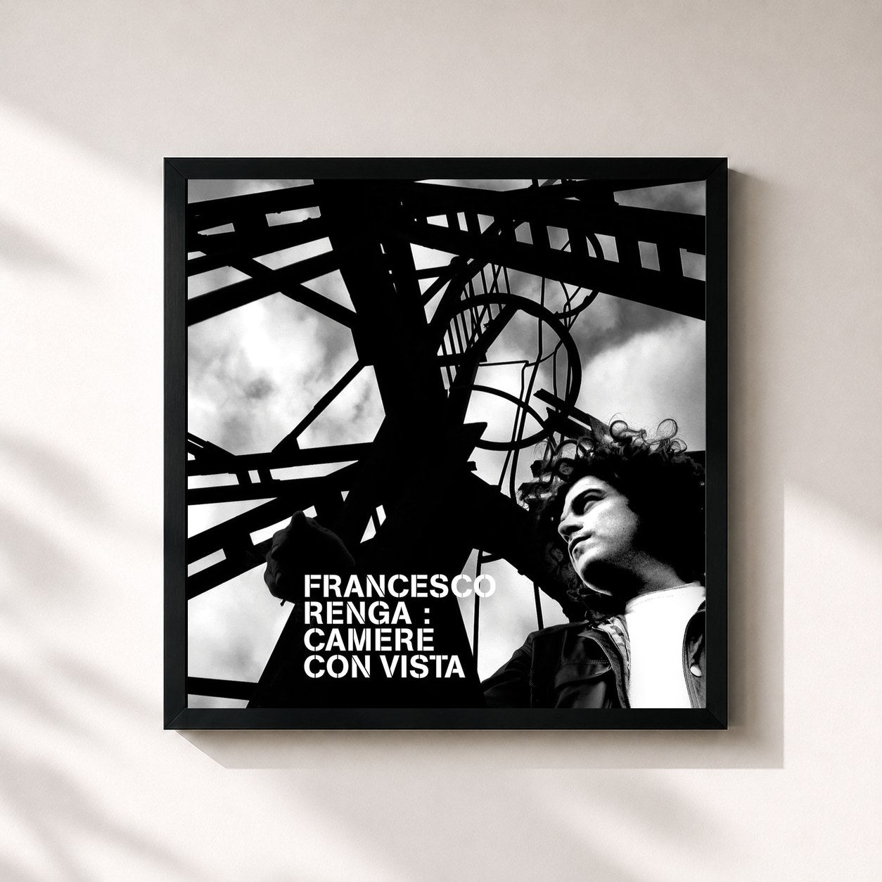 #noir Tableau carré de l'album Camere Con Vista - 15th Anniversary Edition (15th Anniversary Deluxe Edition / Remastered 2019) de Francesco Renga, cadre noir 32x32 cm