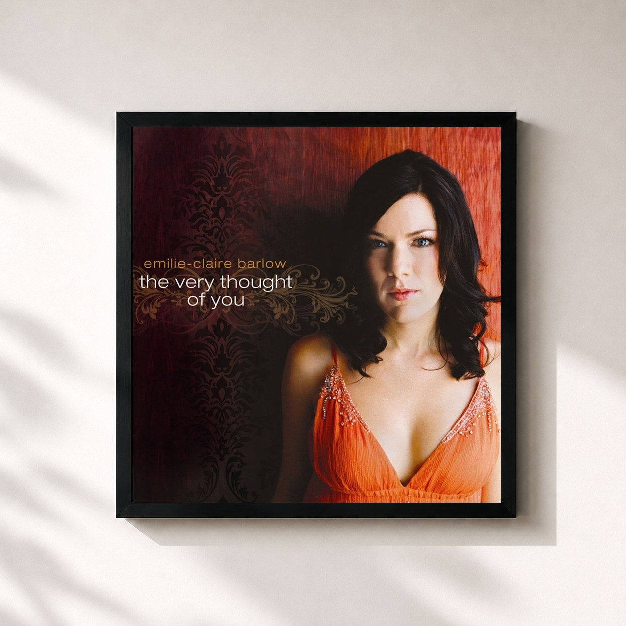 #noir Tableau carré de l'album The Very Thought of You de Emilie-Claire Barlow, cadre noir 32x32 cm
