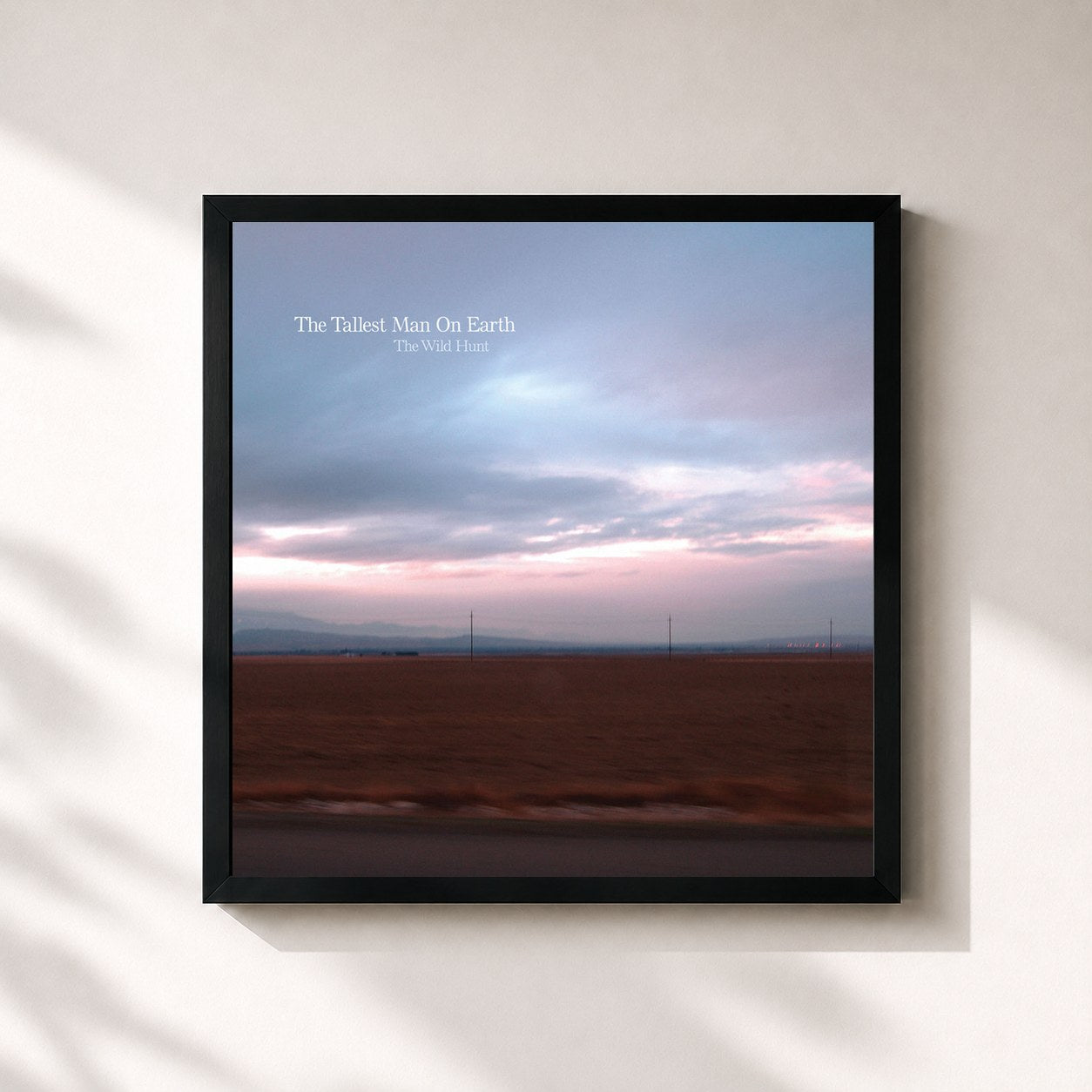 #noir Tableau carré de l'album The Wild Hunt de The Tallest Man on Earth, cadre noir 32x32 cm