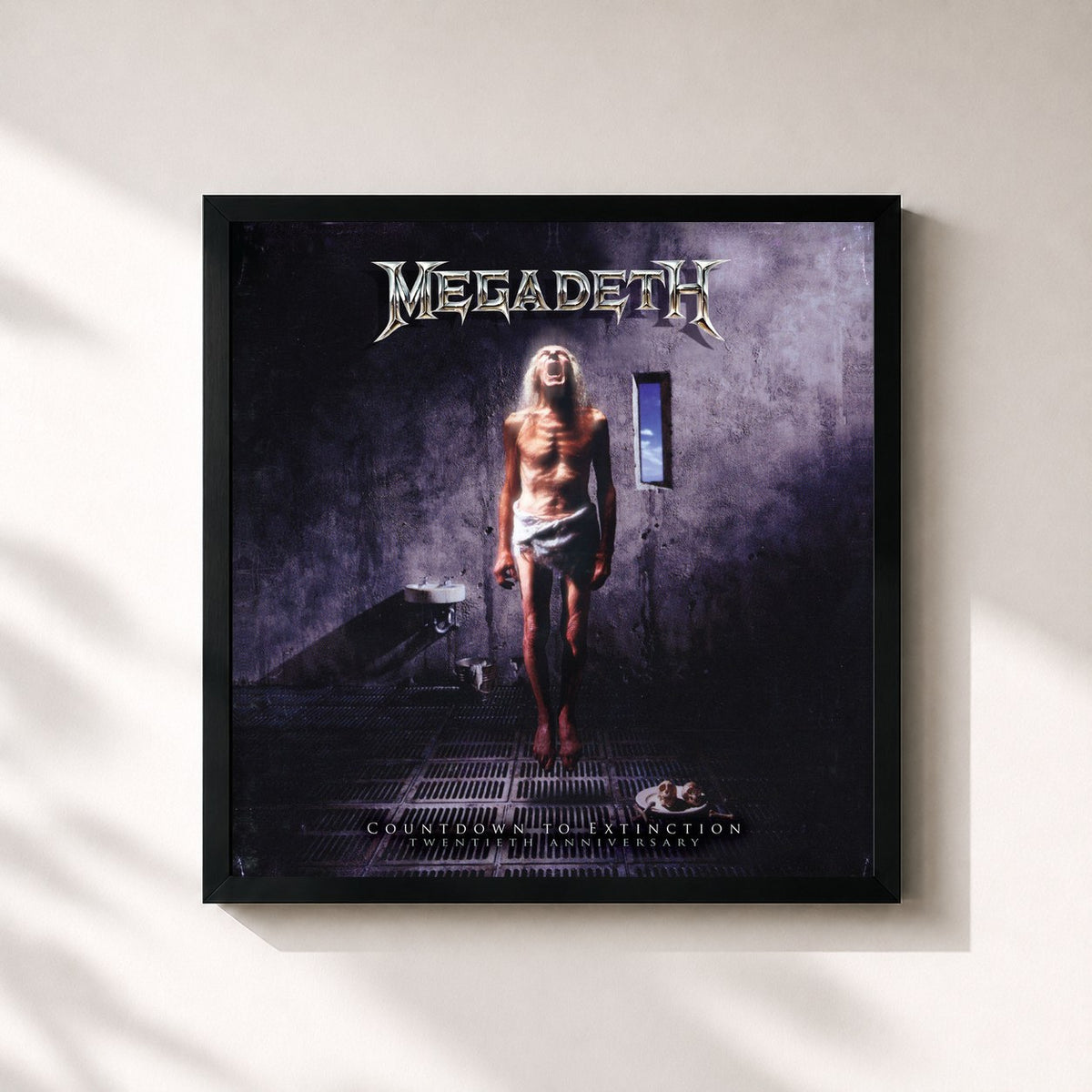 #noir Tableau carré de l'album Countdown To Extinction (Deluxe Edition - Remastered) de Megadeth, cadre noir 32x32 cm