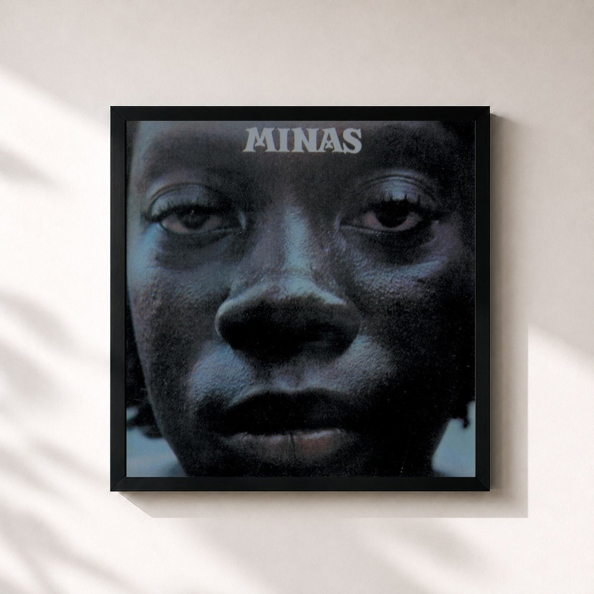 #noir Tableau carré de l'album Minas de Milton Nascimento, cadre noir 32x32 cm