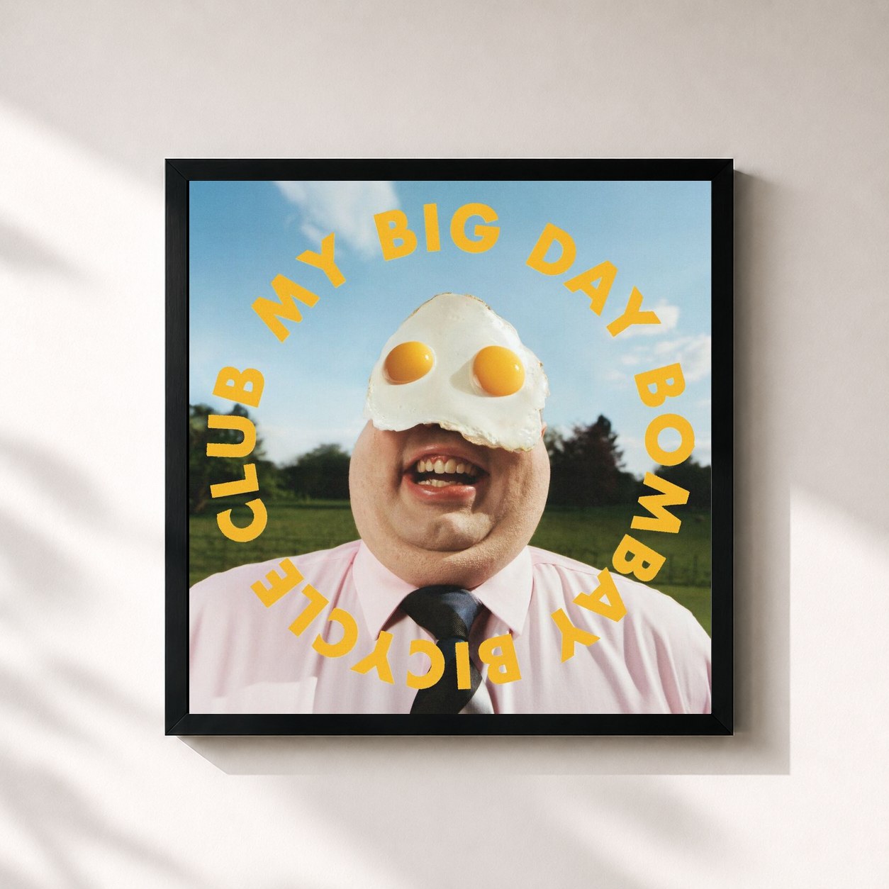 #noir Tableau carré de l'album My Big Day de Bombay Bicycle Club, cadre noir 32x32 cm