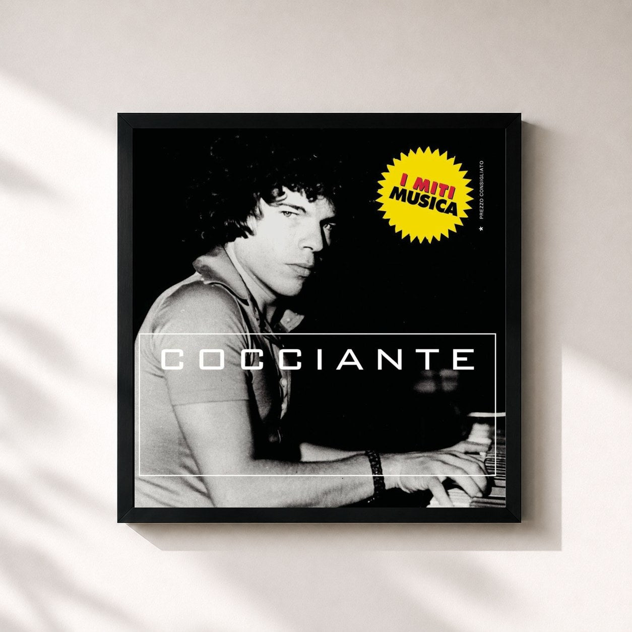 #noir Tableau carré de l'album Riccardo Cocciante - I Miti de Riccardo Cocciante, cadre noir 32x32 cm