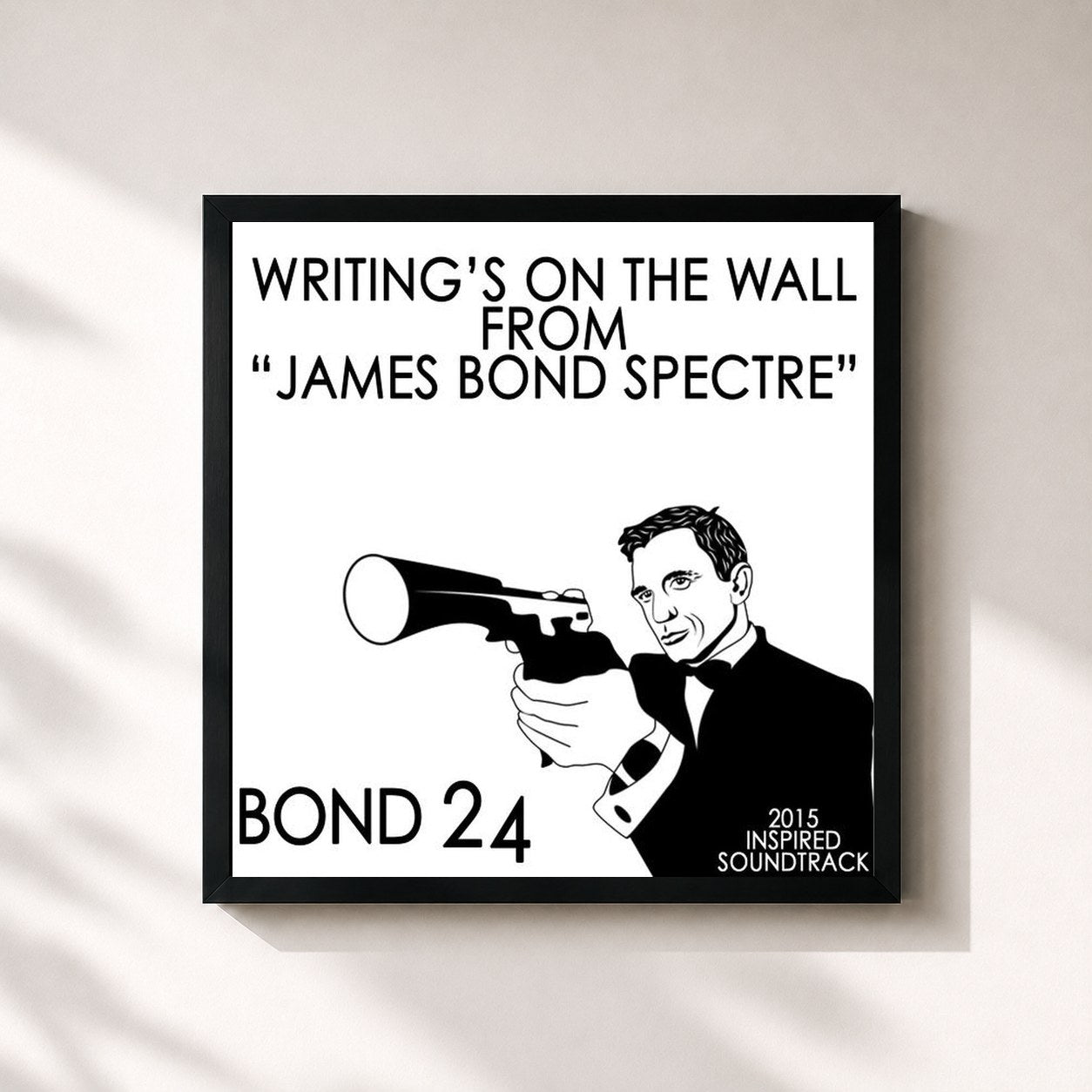 #noir Tableau carré de l'album Writing's on the Wall: From "James Bond: Spectre" (Bond 24) [2015 Inspired Soundtrack] de Fandom, cadre noir 32x32 cm