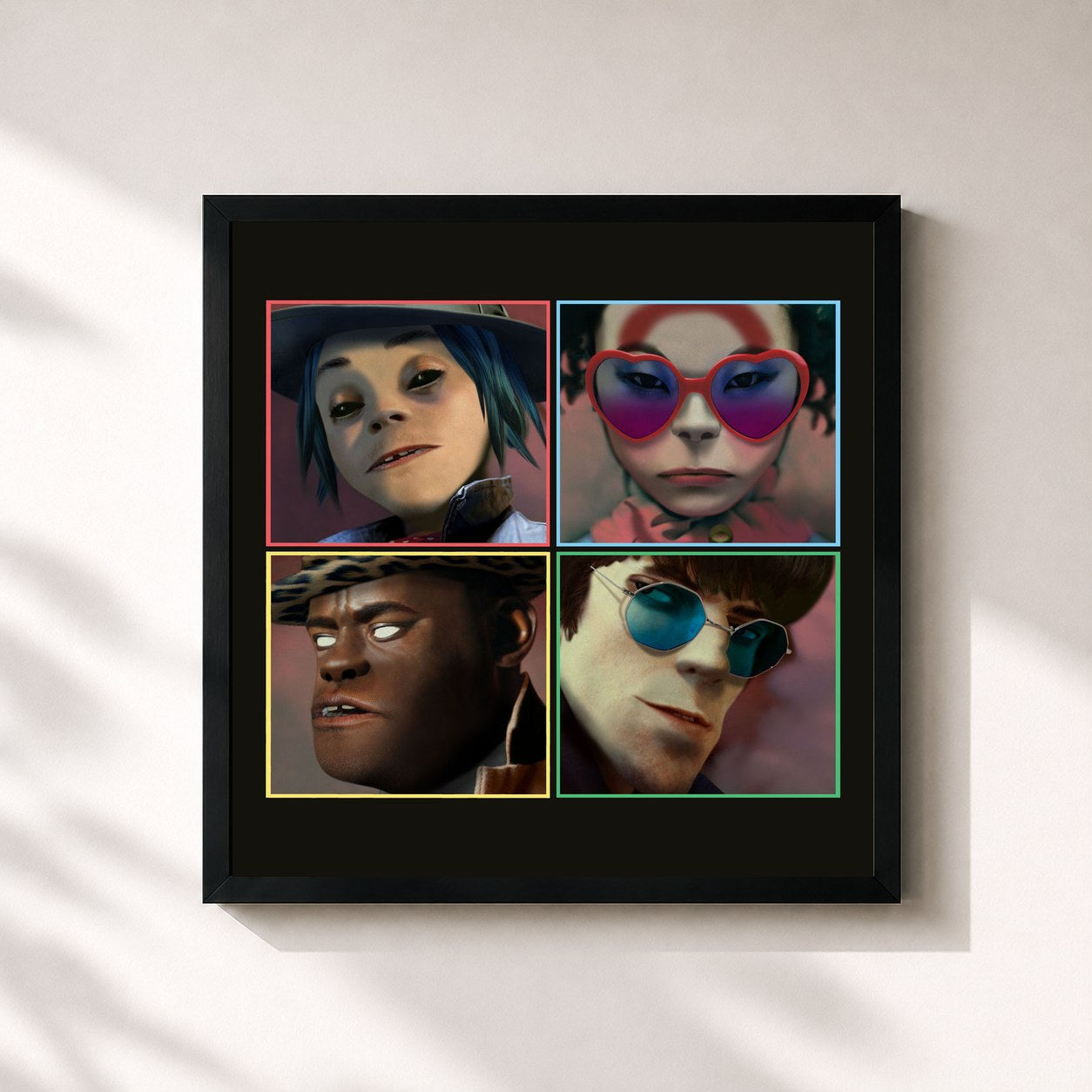 #noir Humanz (Deluxe) by Gorillaz as a square framed art print, black 32x32 cm frame