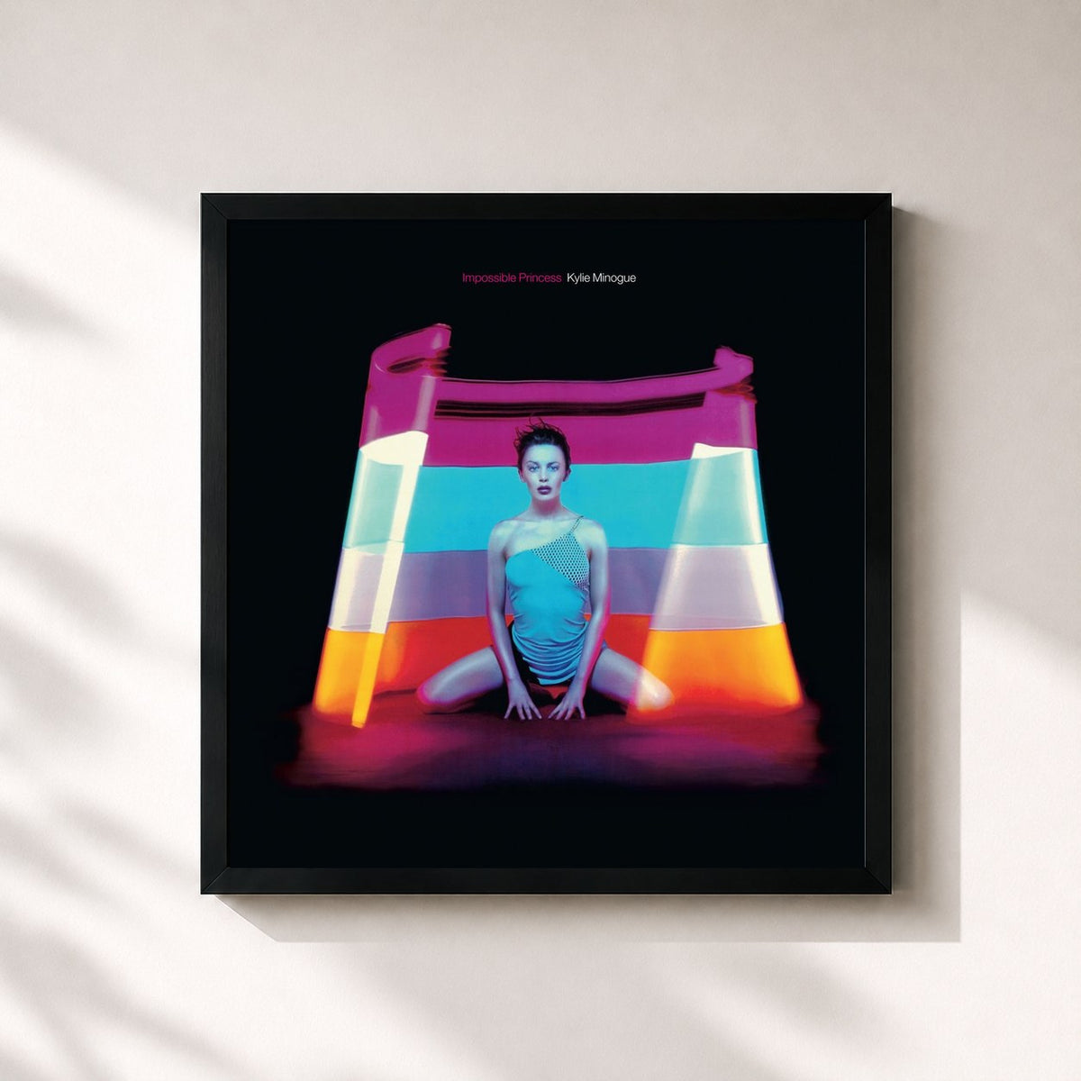 #noir Tableau carré de l'album Impossible Princess (Deluxe Edition) de Kylie Minogue, cadre noir 32x32 cm